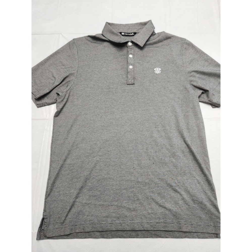 Travis Mathew Polo Shirt Mens Medium Gray Pima Cotton Performance Golf Classic